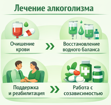 лечение алкоголизма в Судаке этапы
